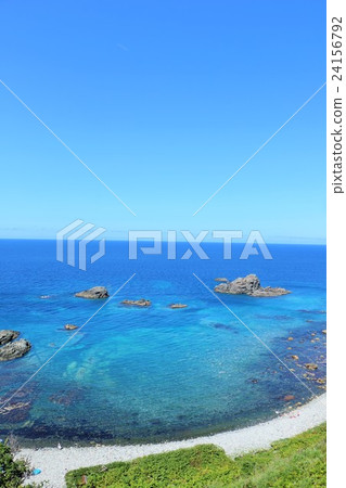 北海道Wushun海岸的藍色海 24156792