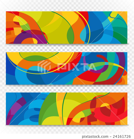 Abstract colorful banners on transparent 24161726