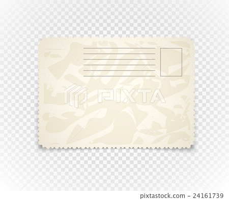 vintage postcard on transparent background