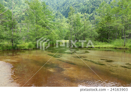 Tempo pond in mysterious colors, Kamikochi, Nagano prefecture 24163903