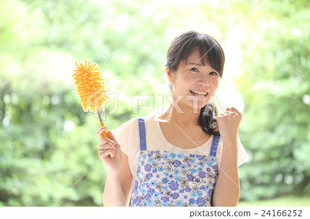 A young lady with a mop A young lady with a mop 24166252