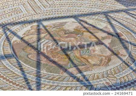 Ancient Greek floor mosaic in park Kato Paphos 24169471