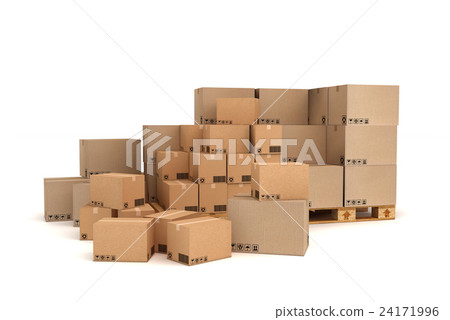 Cardboard boxes on pallet. 24171996