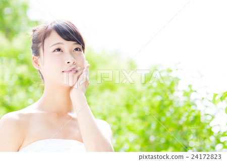 Female skin care image Green back Female skin care image Green back 24172823