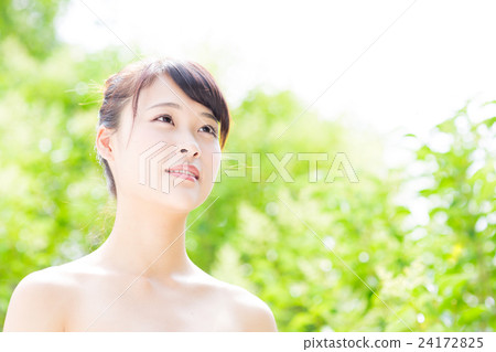 Female skin care image Green back Female skin care image Green back 24172825