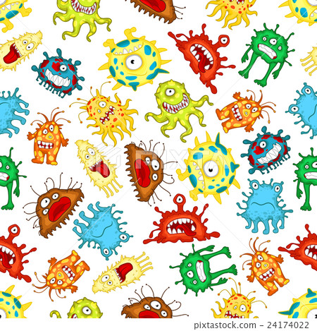 Seamless pattern of funny cartoon monsters Seamless pattern of funny cartoon monsters 24174022