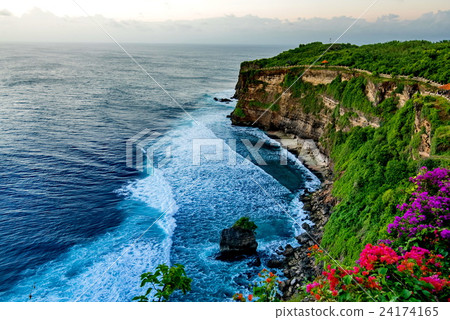 Scenic landscape of high cliff at Uluwatu Temple,  24174165