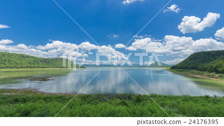 Moon river, view from Lam Mun Bon dam,Thailand Moon river, view from Lam Mun Bon dam,Thailand 24176395