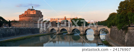 Castel Sant Angelo and River Tiber Rome 24176907