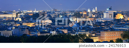 Rome skyline night view Rome skyline night view 24176913