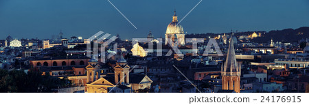 Rome skyline night view Rome skyline night view 24176915