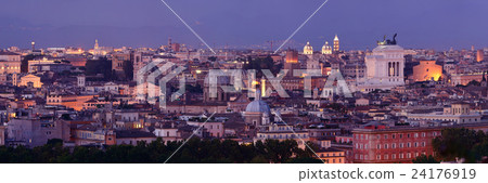 Rome skyline night view Rome skyline night view 24176919