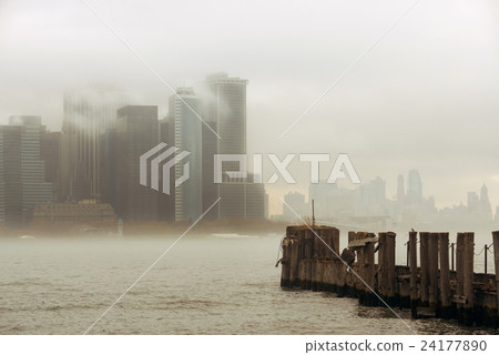 New York City downtown fog New York City downtown fog 24177890
