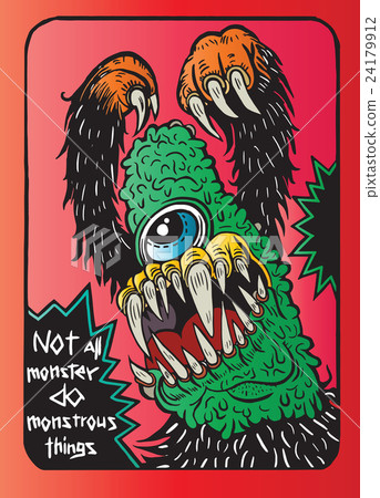 hand drawn monster quote, typography poster. 24179912