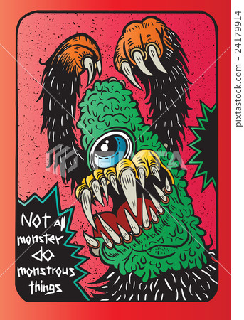 hand drawn monster quote, typography poster. 24179914