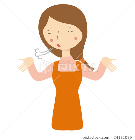 A woman with a sigh apron - Stock Illustration [24181059] - PIXTA