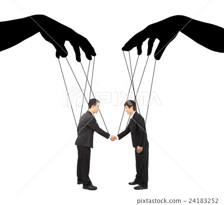black hands shadow control two businessman actions black hands shadow control two businessman actions 24183252