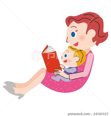 Mama reading a book - Stock Illustration [24183337] - PIXTA