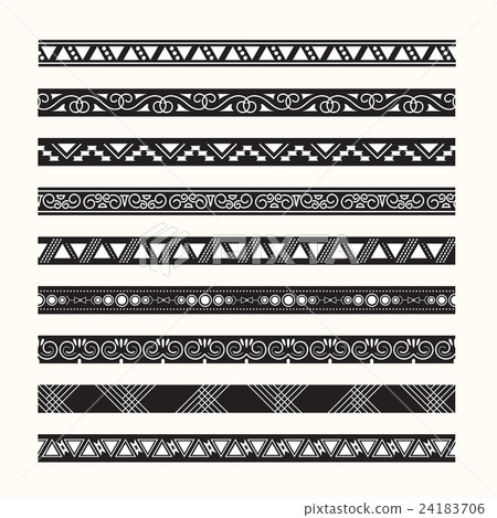 set of vintage borders lines vector - Stock Illustration [24183706] - PIXTA