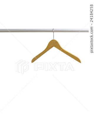 Wood coat hanger isolated on the white background 24184258