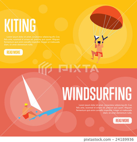 Kiting and Windsurfing Horizontal banners Kiting and Windsurfing Horizontal banners 24189936