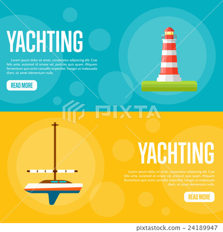 Yachting Website Template Set. Horizontal banners Yachting Website Template Set. Horizontal banners 24189947