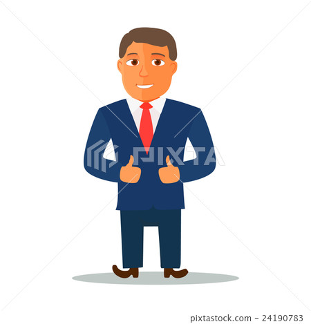 Businessman Cartoon Character in Blue Suit. Vector Businessman Cartoon Character in Blue Suit. Vector 24190783