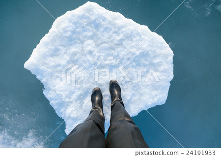 Human leg on a ice floe Human leg on a ice floe 24191933