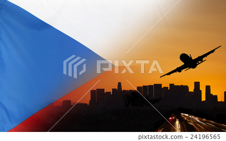 Czech Republic fabric Flag Travel Concept 24196565