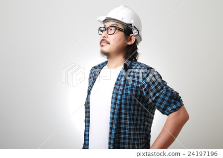 The Asian engineer standing in akimbo pose. 24197196