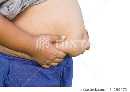 Boy fat and unhealthy on isolated white Boy fat and unhealthy on isolated white 24199473