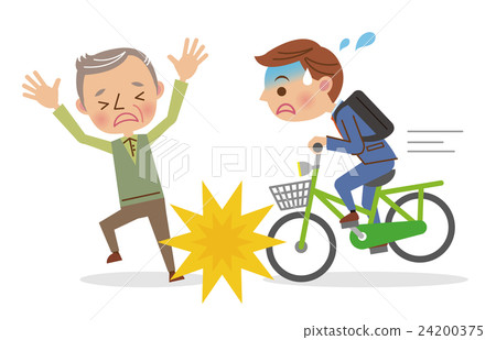 A businessman hitting an old man on a bicycle A businessman hitting an old man on a bicycle 24200375