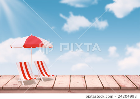 Composite image of image of sun lounger and sunshade 24204998
