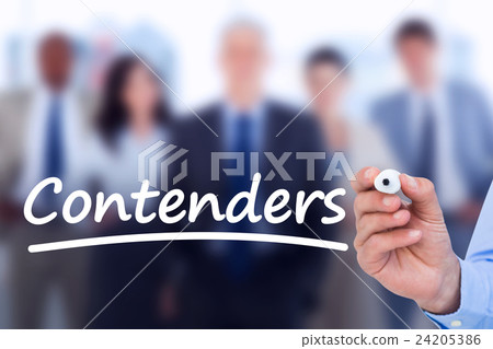 Composite image of concentrated businessman writing with marker Composite image of concentrated businessman writing with marker 24205386