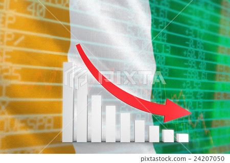 Composite image of red arrow and bar chart Composite image of red arrow and bar chart 24207050