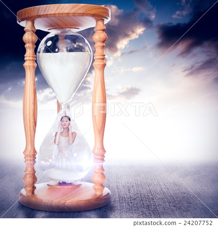 Composite image of concerned woman posing and looking at camera 24207752