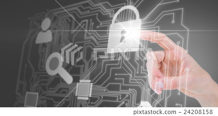 Composite image of woman pointing with her finger 24208158