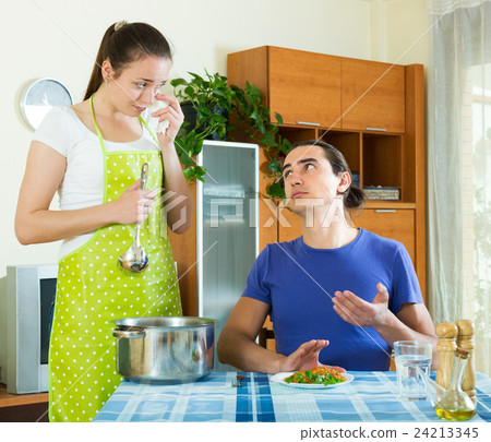 Woman serving lunch her man 24213345
