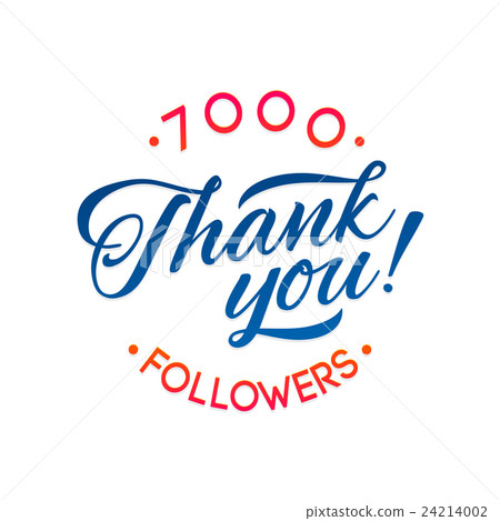 Thank you  followers card.Vector thanks design 24214002