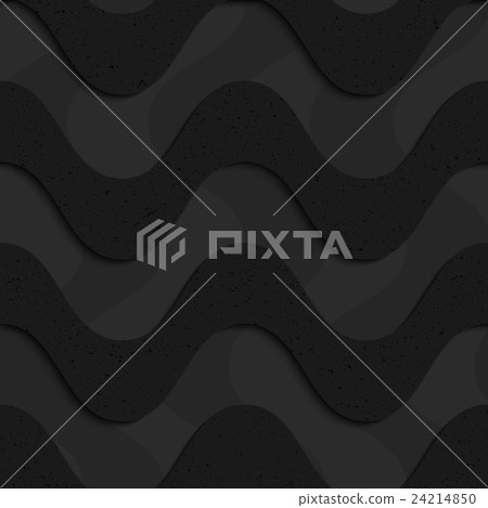 Black textured plastic horizontal waves layered 24214850