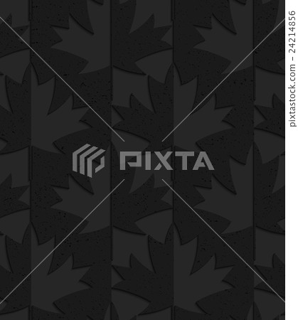 Black textured plastic maple leaves half and half 24214856
