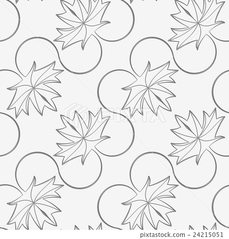 Perforated diagonal maple leaves on vine 24215051
