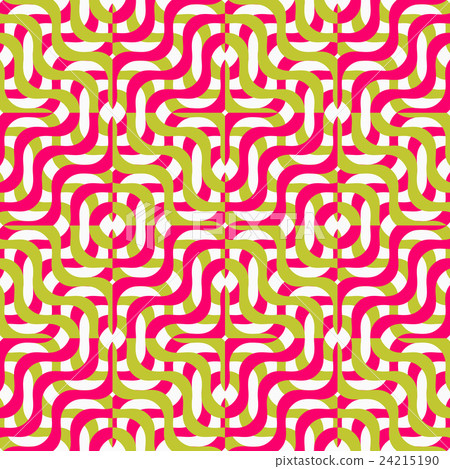 Retro 3D green and magenta wavy squares 24215190