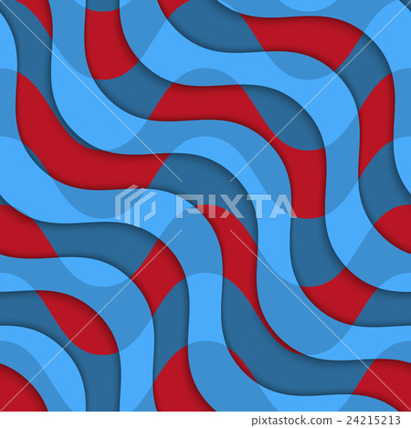 Retro 3D red blue overlaying waves 24215213