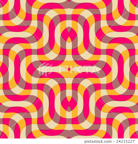 Retro 3D yellow magenta and brown overlapping 24215227