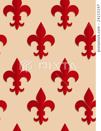 Retro fold red Fleur-de-lis 24215247