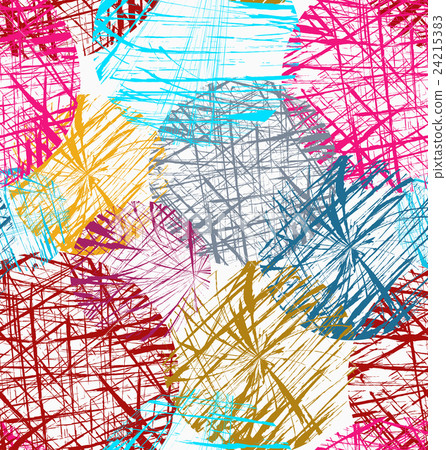 Scribbled pink and blue circles 24215383