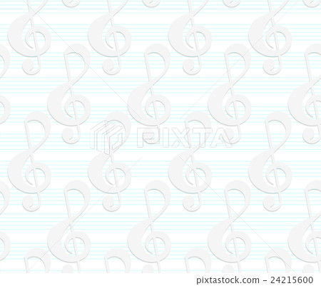 White 3D with colors G clef on blue stripes 24215600