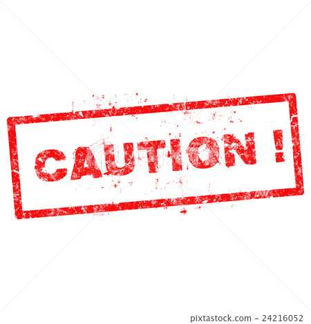 Grunge rubber stamp with word Caution 24216052
