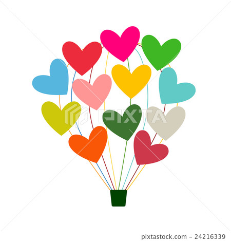 Air balloon with hearts for your design 24216339